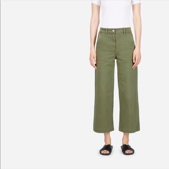 Everlane Pants - Everlane Wide Leg Crop Pant in Green